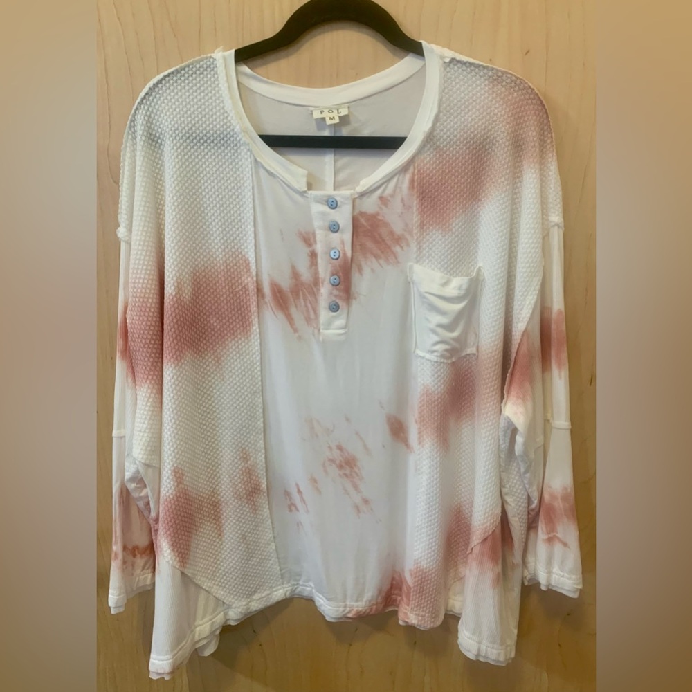 POL pink and white top